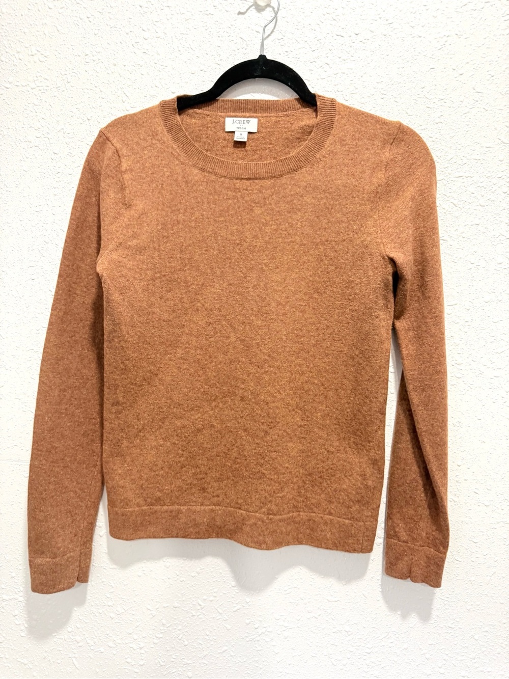 J.Crew Teddie Merino Wool Cotton Blend Crewneck Sweater – Camel Brown – S
